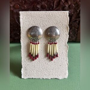 Vintage Silver & Porcupine Quill Earrings
